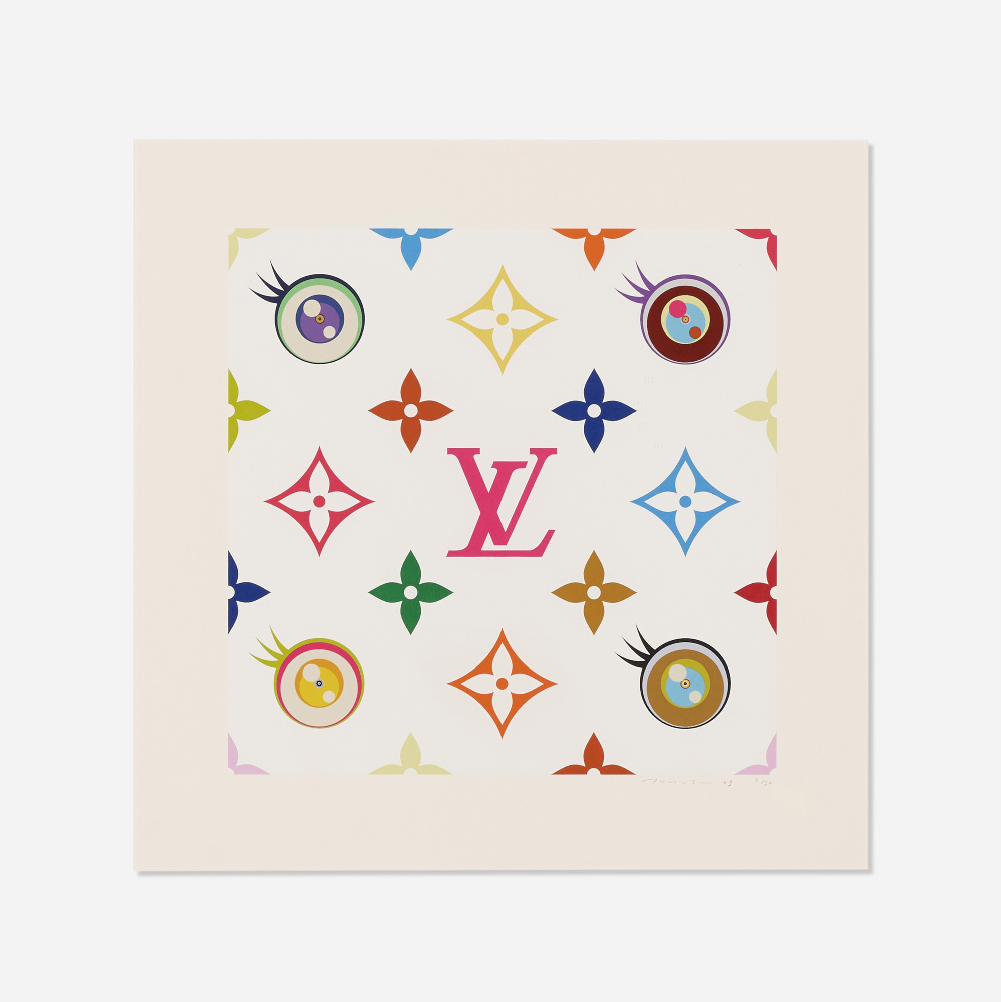 Louis Vuitton x Takashi Murakami White Monogram Multicolore Eye
